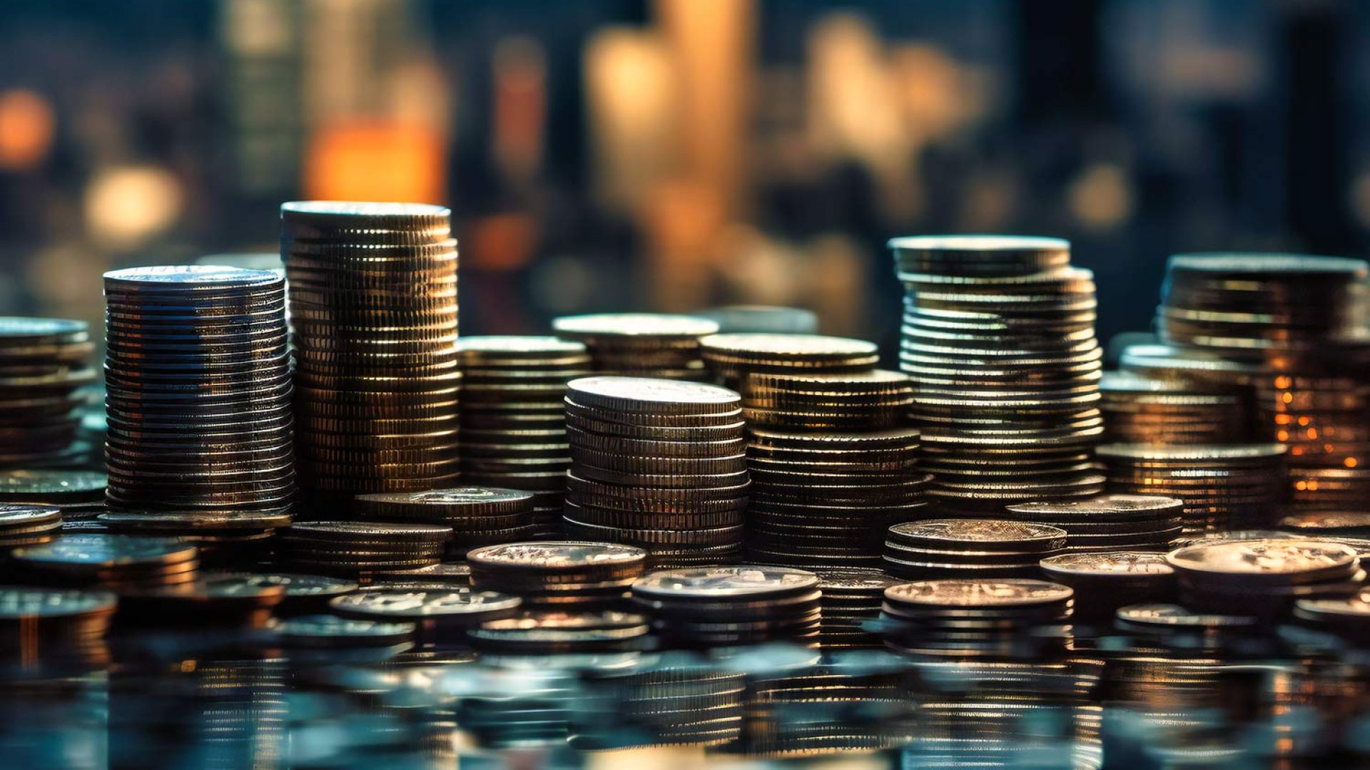 stack-coins-with-graphs-financial-market-background
